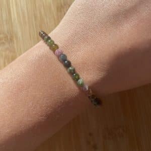 lithothérapie, pierres fines, pierres naturelles, bien-entre, bijoux, fait main, Bracelet Lou - Tourmaline Mix "E" 4,5mm