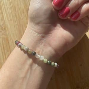 lithothérapie, pierres fines, pierres naturelles, bien-entre, bijoux, fait main, Bracelet Lou - Tourmaline Mix 5,5mm