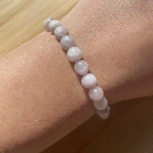 lithothérapie, pierres fines, pierres naturelles, bien-entre, bijoux, fait main, Bracelet Lou - Kunzite 6mm