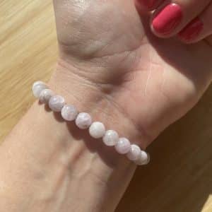 lithothérapie, pierres fines, pierres naturelles, bien-entre, bijoux, fait main, Bracelet Lou - Kunzite 6mm