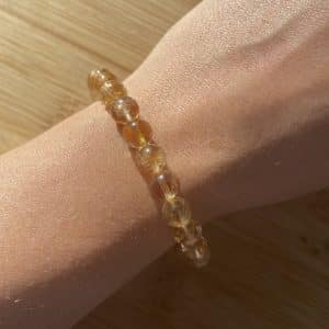 lithothérapie, pierres fines, pierres naturelles, bien-entre, bijoux, fait main, Bracelet Lou - Citrine Chauffée 8mm