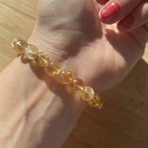 lithothérapie, pierres fines, pierres naturelles, bien-entre, bijoux, fait main, Bracelet Lou - Citrine Chauffée 8mm