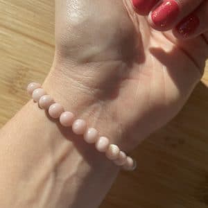 lithothérapie, pierres fines, pierres naturelles, bien-entre, bijoux, fait main, Bracelet Lou - Opale Rose 6mm