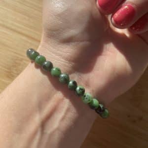 lithothérapie, pierres fines, pierres naturelles, bien-entre, bijoux, fait main, Bracelet Lou - Rubis Zoïsite 6mm