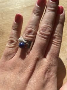 lithothérapie, pierres fines, pierres naturelles, bien-entre, bijoux, fait main, Bague Isis - Lapis Lazuli 8mm argenté