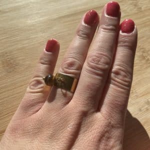 lithoth&eacute;rapie, pierres fines, pierres naturelles, bien-entre, bijoux, fait main, Bague Kaly - Oeil de Tigre 8mm