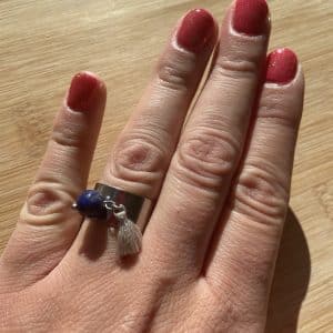 lithothérapie, pierres fines, pierres naturelles, bien-entre, bijoux, fait main, Bague Isis - Lapis Lazuli 8mm argenté