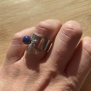 lithothérapie, pierres fines, pierres naturelles, bien-entre, bijoux, fait main, Bague Isis - Lapis Lazuli 8mm argenté