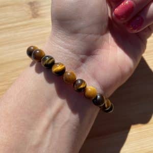 lithothérapie, pierres fines, pierres naturelles, bien-entre, bijoux, fait main, Bracelet Lou - Oeil de tigre 8mm