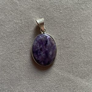 lithothérapie, pierres fines, pierres naturelles, bien-entre, bijoux, fait main, Pendentif - Charoïte