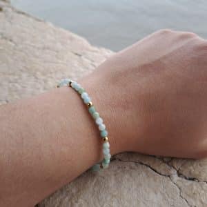 lithothérapie, pierres fines, pierres naturelles, bien-entre, bijoux, fait main, Bracelet Clary - Amazonite 4mm