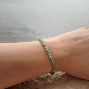 lithothérapie, pierres fines, pierres naturelles, bien-entre, bijoux, fait main, Bracelet Clary - Aventurine verte 4mm