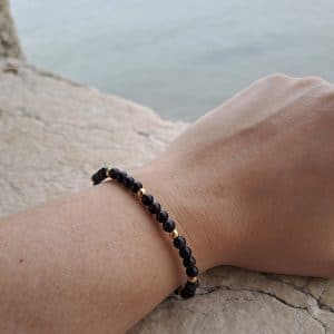 lithothérapie, pierres fines, pierres naturelles, bien-entre, bijoux, fait main, Bracelet Clary - Obsidienne Oeil Celeste 4mm