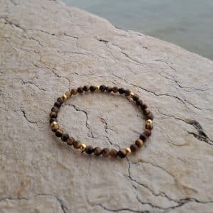 lithothérapie, pierres fines, pierres naturelles, bien-entre, bijoux, fait main, Bracelet Clary - Oeil de Tigre 4mm