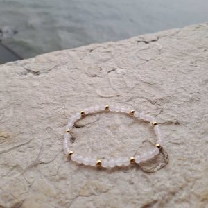 lithothérapie, pierres fines, pierres naturelles, bien-entre, bijoux, fait main, Bracelet Clary - Quartz Rose 4mm
