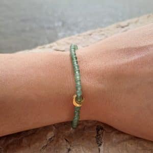 lithothérapie, pierres fines, pierres naturelles, bien-entre, bijoux, fait main, Bracelet Izzy - Aventurine verte 4mm Moon