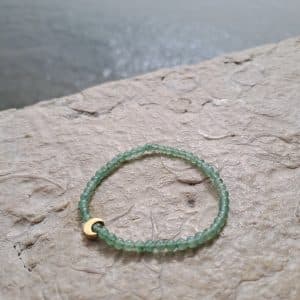 lithothérapie, pierres fines, pierres naturelles, bien-entre, bijoux, fait main, Bracelet Izzy - Aventurine verte 4mm Moon