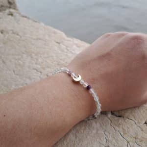 lithothérapie, pierres fines, pierres naturelles, bien-entre, bijoux, fait main, Bracelet Izzy - Fluorite 4mm Moon