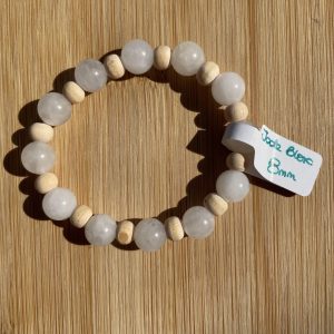 lithothérapie, pierres fines, pierres naturelles, bien-entre, bijoux, fait main, Bracelet Kids Bois - Jade Blanc 8mm