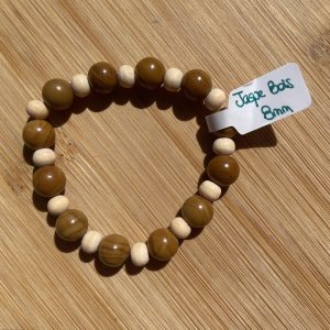lithothérapie, pierres fines, pierres naturelles, bien-entre, bijoux, fait main, Bracelet Kids Bois - Jaspe Bois 8mm