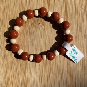 lithothérapie, pierres fines, pierres naturelles, bien-entre, bijoux, fait main, Bracelet Kids Bois - Jaspe Rouge 8mm