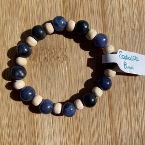lithothérapie, pierres fines, pierres naturelles, bien-entre, bijoux, fait main, Bracelet Kids Bois - Sodalite 8mm