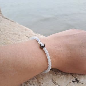 lithothérapie, pierres fines, pierres naturelles, bien-entre, bijoux, fait main, Bracelet Léna - Aigue Marine 4mm Moon