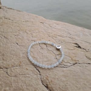 lithothérapie, pierres fines, pierres naturelles, bien-entre, bijoux, fait main, Bracelet Léna - Aigue Marine 4mm Moon
