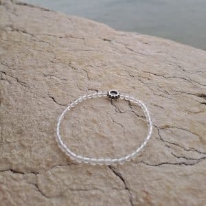 lithothérapie, pierres fines, pierres naturelles, bien-entre, bijoux, fait main, Bracelet Léna - Cristal de Roche 4mm Sun