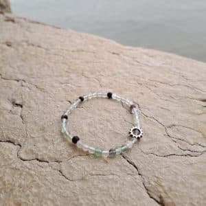 lithothérapie, pierres fines, pierres naturelles, bien-entre, bijoux, fait main, Bracelet Léna - Fluorite 4mm Sun