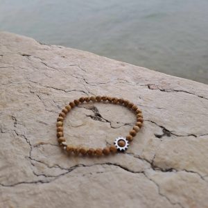 lithothérapie, pierres fines, pierres naturelles, bien-entre, bijoux, fait main, Bracelet Léna - Jaspe Bois 4mm Sun