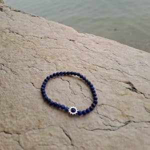 lithothérapie, pierres fines, pierres naturelles, bien-entre, bijoux, fait main, Bracelet Léna - Lapis Lazuli 4mm Sun