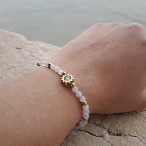 lithothérapie, pierres fines, pierres naturelles, bien-entre, bijoux, fait main, Bracelet Maia - Aigue Marine 4mm