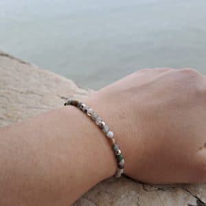 lithothérapie, pierres fines, pierres naturelles, bien-entre, bijoux, fait main, Bracelet Sophie - Agate Indienne 4mm