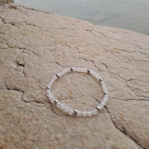 lithothérapie, pierres fines, pierres naturelles, bien-entre, bijoux, fait main, Bracelet Sophie - Jade Blanc 4mm