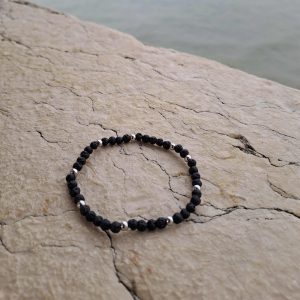 lithothérapie, pierres fines, pierres naturelles, bien-entre, bijoux, fait main, Bracelet Sophie - Pierre de Lave 4mm