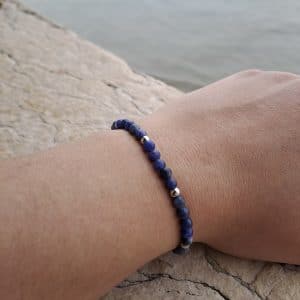 lithothérapie, pierres fines, pierres naturelles, bien-entre, bijoux, fait main, Bracelet Sophie - Sodalite 4mm