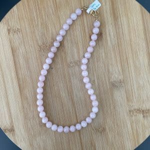 lithothérapie, pierres fines, pierres naturelles, bien-entre, bijoux, fait main, Collier bulle - Quartz Rose 10mm