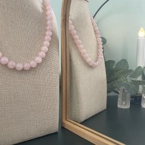 lithothérapie, pierres fines, pierres naturelles, bien-entre, bijoux, fait main, Collier bulle - Quartz Rose 10mm